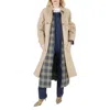 BURBERRY BURBERRY SOFT FAWN COTTON GABARDINE SINGLE-BREASTED RECONSTRUCTED CAR COAT