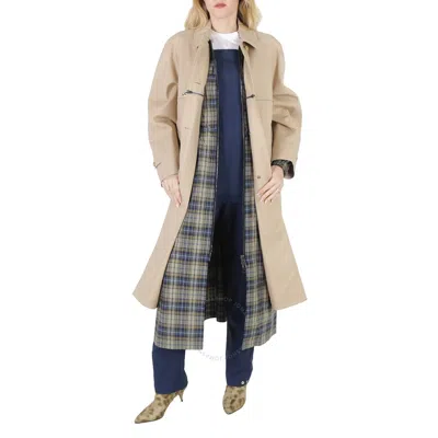 Burberry Soft Fawn Cotton Gabardine Single-breasted Reconstructed Car Coat In Gold