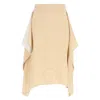 Burberry Double Pure Silk Midi Skirt With Contrast Interior And Draped Panels For Women