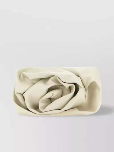 Burberry Ivory Nappa Leather Rose Clutch In White