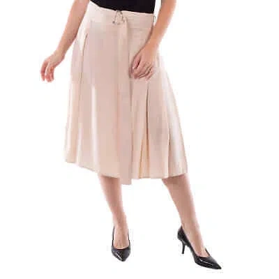 Pre-owned Burberry Soft Taupe Alicia Belted Skirt In Brown