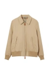 Burberry Gabardine Harrington Jacket In Honey