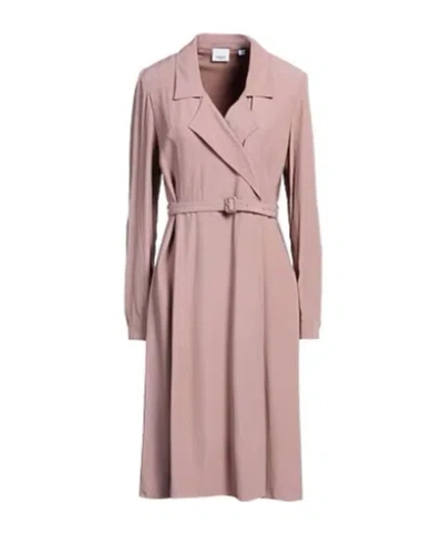 Burberry Woman Midi Dress Antique Rose Size 8 Viscose In Pink