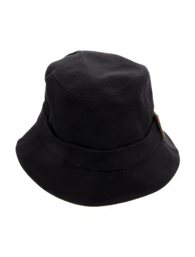 Pre-owned Burberry Solid Canvas Bucket Hat In Black