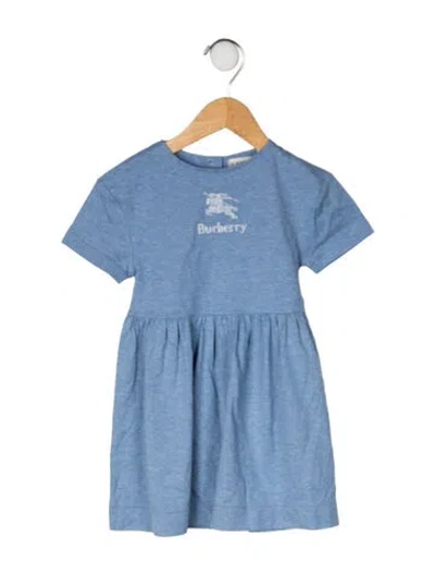 Pre-owned Burberry Babies' Solid Casual Dress In Blue