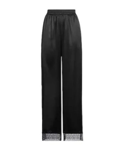 Burberry Solid Color Casual Pants In Black