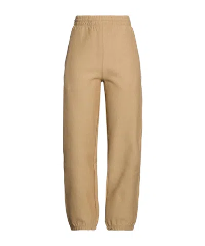 Burberry Solid Color Fleece Casual Pants In Brown