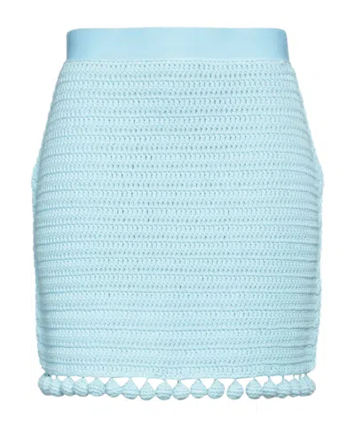 Burberry Solid Color Knit Midi Skirt In Blue