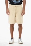 Burberry Solid Color Shorts With Equestrian Knight Print In Neutral