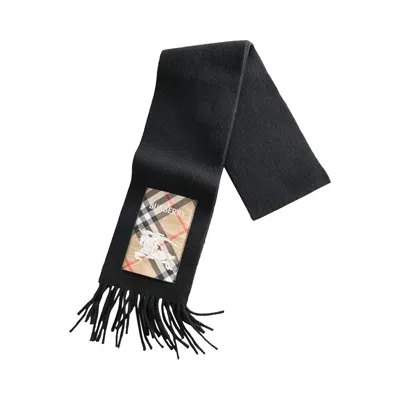Pre-owned Burberry Solid Label Scarf 'black/sand' | Men's Size Onesize