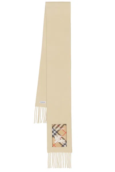 Burberry Solid Label Scarf In Nutmeg
