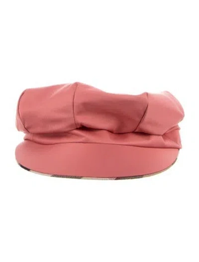 Pre-owned Burberry Solid Newsboy Cap In Pink