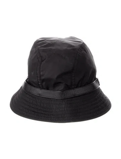 Pre-owned Burberry Solid Nylon Bucket Hat In Black