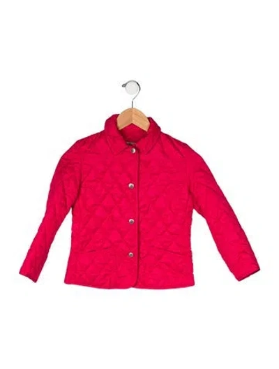 Pre-owned Burberry Babies' Solid Quilted Jacket In Pink