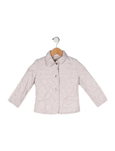 Pre-owned Burberry Babies' Solid Quilted Jacket In Purple
