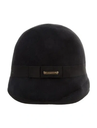 Pre-owned Burberry Solid Rabbit Hair Bucket Hat In Blue