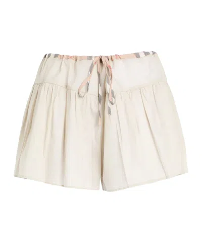 Burberry Solid Shorts In Neutral