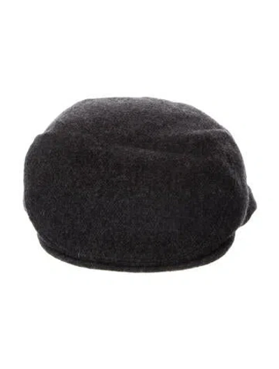 Pre-owned Burberry Solid Wool Newsboy Hat In Black