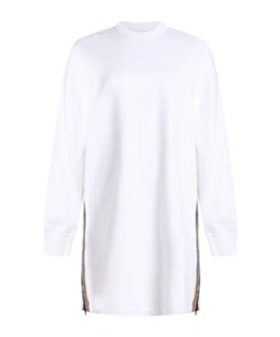 Burberry Solid-color Long-sleeved Dress In White