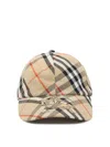 Burberry Beige Check Adjustable Strap Hat In Beige