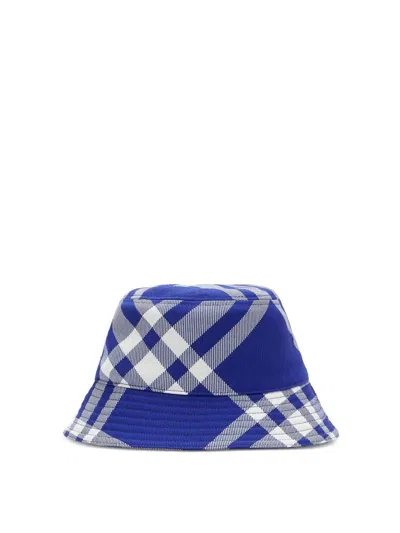 Burberry Check Wool-blend Bucket Hat In Blue