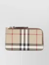 Burberry Beige Card Case With Check Motif In Eco Leather Woman In Neutrals
