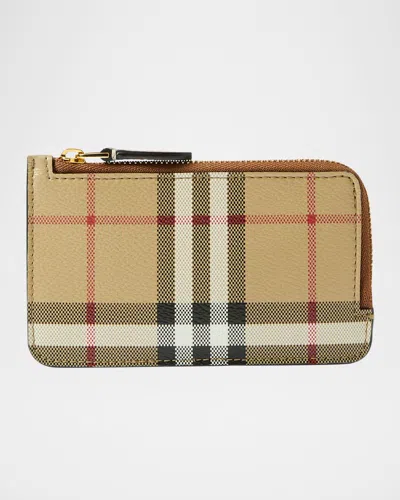 BURBERRY SOMMERSET CHECK ZIP CARD HOLDER