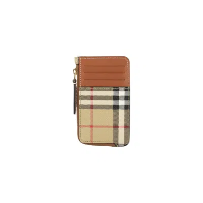 Pre-owned Burberry Sommerset Check Zip Card Holder 'archive Beige' | Tan | Women's Size Onesize