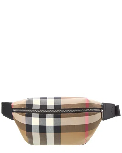 Burberry Sonny Check Canvas Belt Bag In Brown