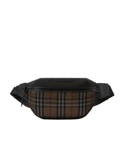 Burberry Sonny Check-print Belt Bag In Black