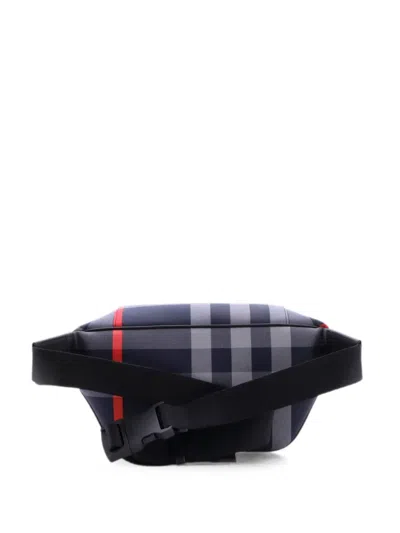 Pre-owned Burberry Sonny House Check Canvas Belt Bag In Black