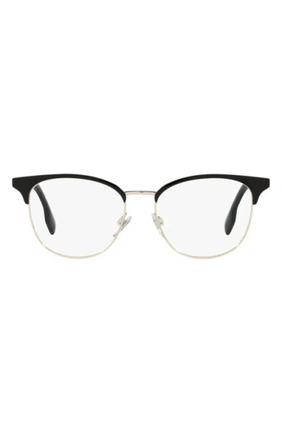 Burberry Sophia 52mm Square Optical Glasses In Light Gold/black
