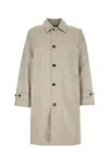 Burberry Long Cotton Double-breasted Coat With Notched Lapel