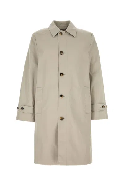 BURBERRY BURBERRY DOVE GREY POLYESTER BLEND TRENCH COAT