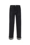 Burberry Denim Trousers With Contrast Stitching And Rolled Cuffs