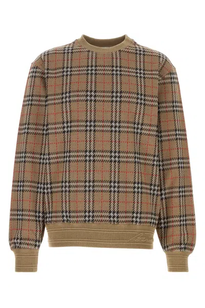 BURBERRY BURBERRY EMBROIDERED STRETCH COTTON BLEND SWEATER