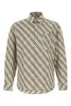 Burberry Embroidered Poplin Shirt With Button-down Collar In Huskipcheck