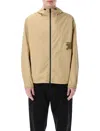 Burberry Relaxed Fit Hooded Jacket With Embroidered Detail In Cracker