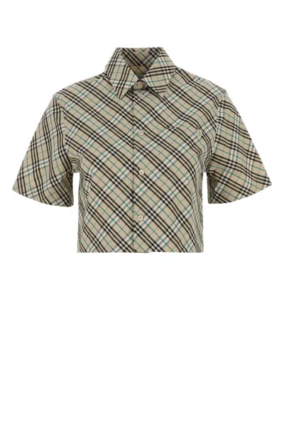 BURBERRY BURBERRY EMBROIDERED POPLIN SHIRT