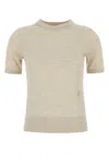Burberry Women Sand Wool T-shirt In Nutmeg