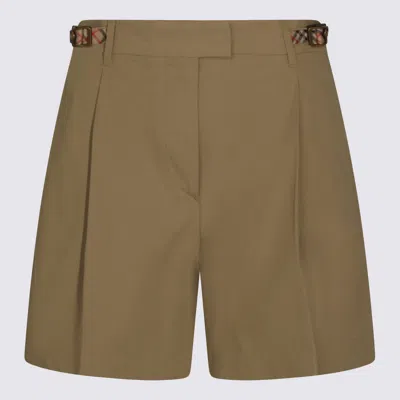 Burberry Sparrow Beige Cotton Shorts In Brown