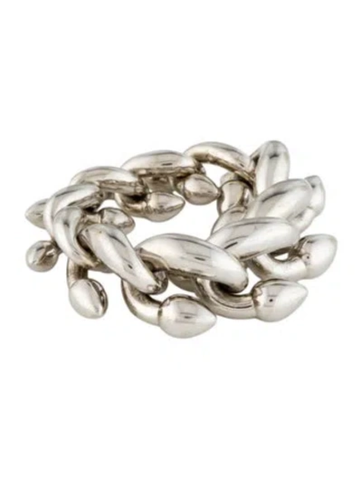 Pre-owned Burberry Spear Chain Band Ring In Multi