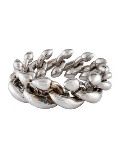 Pre-owned Burberry Spear Chain Band Ring In Multi
