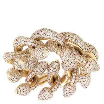 Burberry Spear Chain Pave Crystal Gold-tone Ring