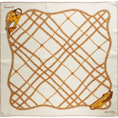 Burberry Spear Chain Print Square Silk Scarf