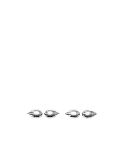 Burberry Spear Silver Stud Earrings In Gray