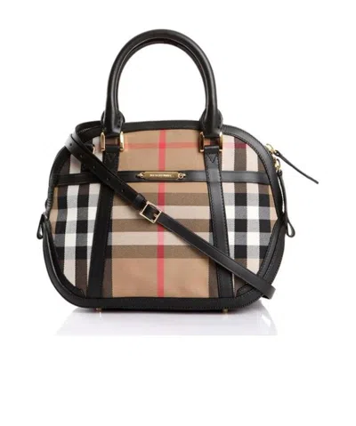 Burberry Spliced Logo Handbag In Black