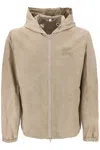 BURBERRY SPORTY HOODED JACKET WITH EKD MOTIF AND ADJUSTABLE CUFFS