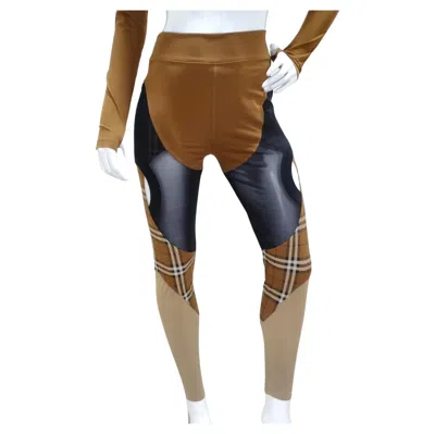 Pre-owned Burberry Sporty Panel Brown Leggings