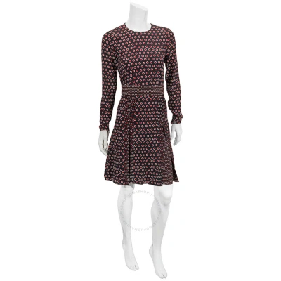 Burberry Spot Print Long-sleeve Silk Dress In Parade Red